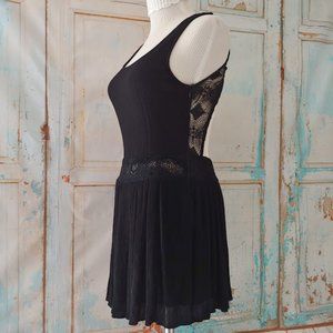 We All Shine crochet waist backless lined cut out side zipper dress/size S/black